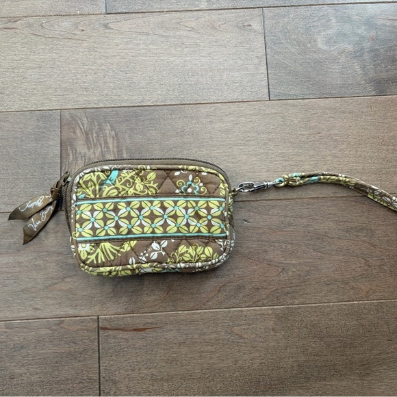 Vera Bradley Handbags - Vera Bradley Floral Brown and Yellow Wristlet